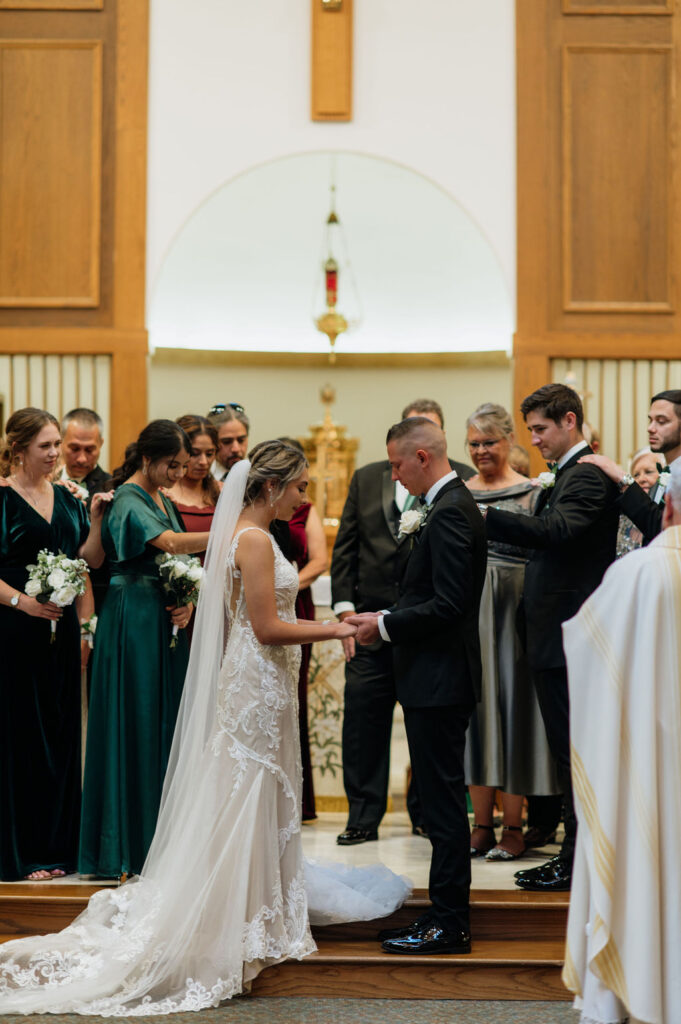 Wedding ceremony at Holy Family Catholic Church