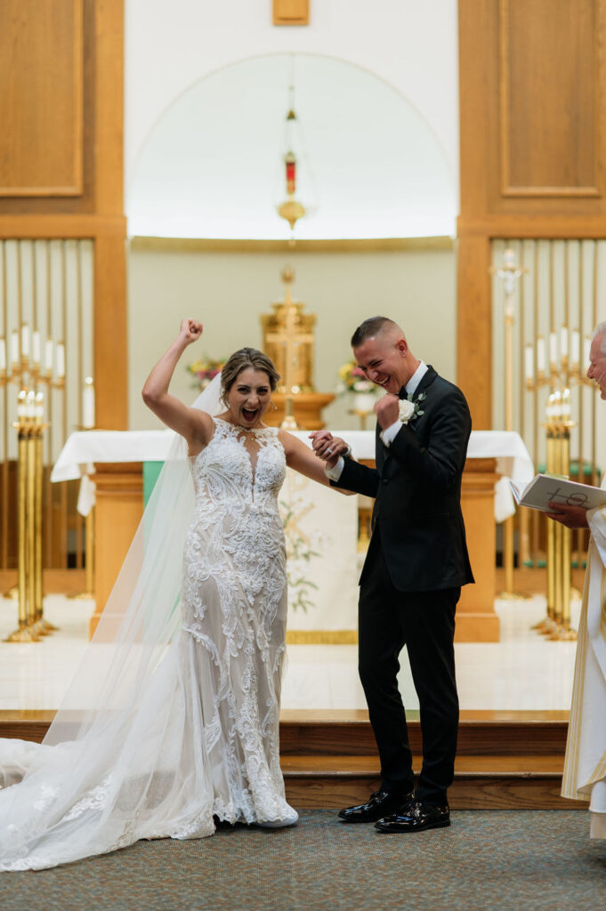 A Catholic South Bend, Indiana wedding ceremony at Holy Family Catholic Church