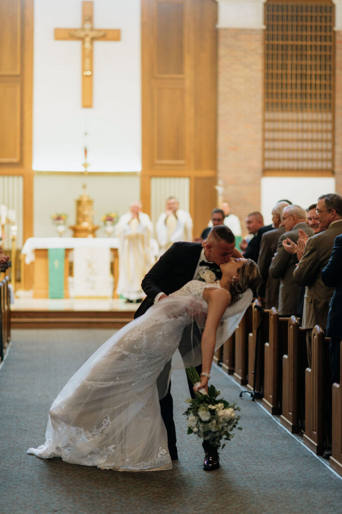 A Catholic South Bend, Indiana wedding ceremony at Holy Family Catholic Church