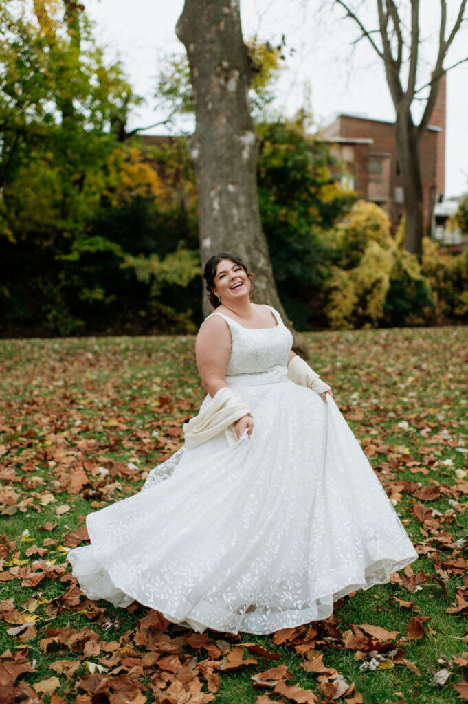 Fall Indiana bridal portraits at The Brick in South Bend