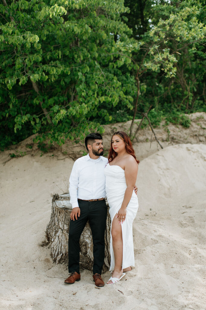 Bride and grooms portraits from their elopement in Indiana