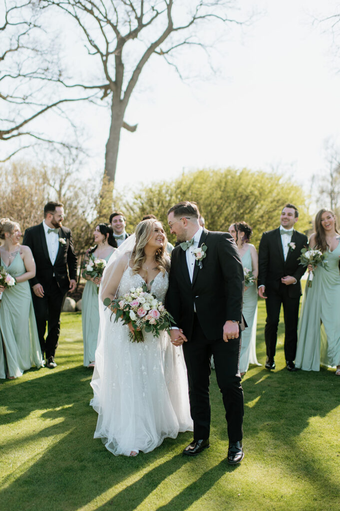 Outdoor wedding part portraits from a Morris Park Country Club wedding in South Bend, Indiana