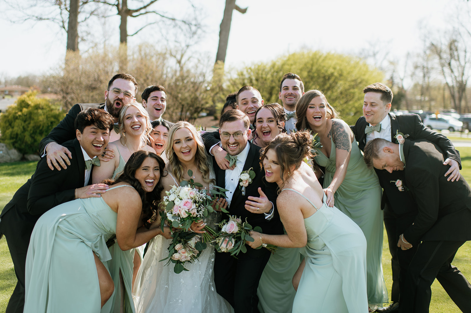 Outdoor wedding part portraits from a Morris Park Country Club wedding in South Bend, Indiana