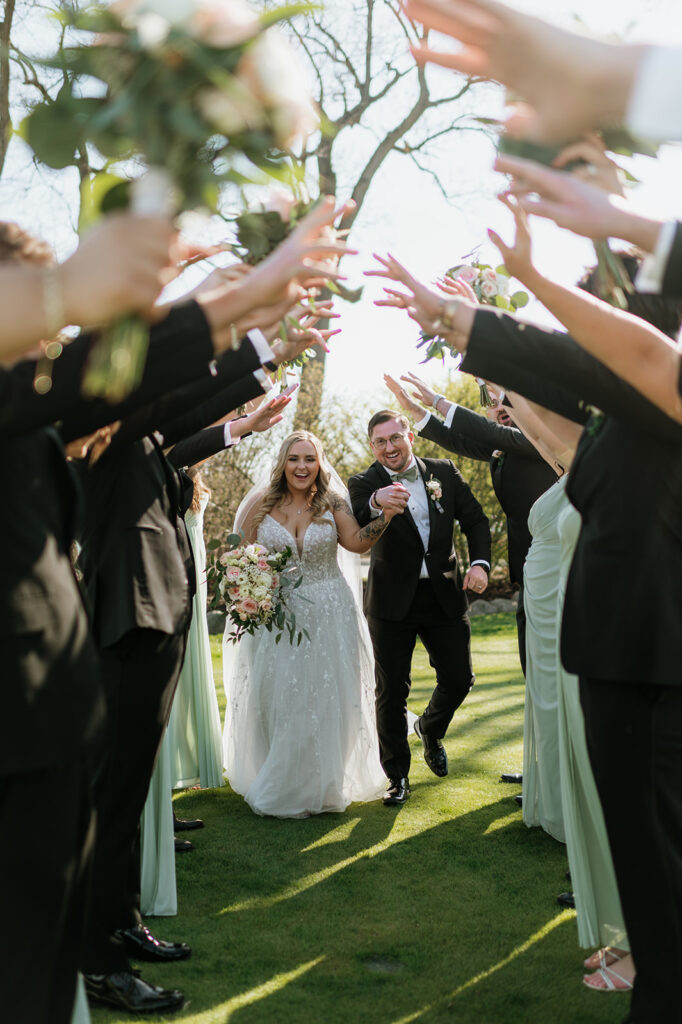 Outdoor wedding party portraits from a Morris Park Country Club wedding in South Bend, Indiana. 