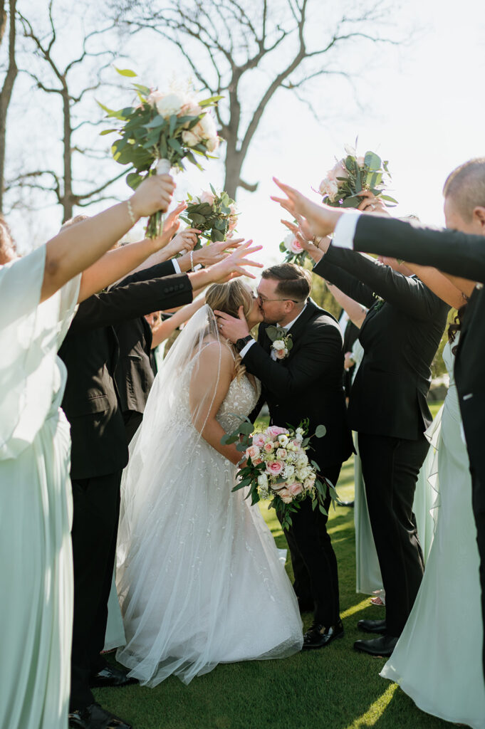 Outdoor wedding part portraits from a Morris Park Country Club wedding in South Bend, Indiana