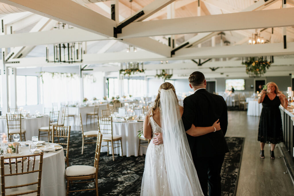 Bride and grooms wedding reception reveal at Morris Park Country Club