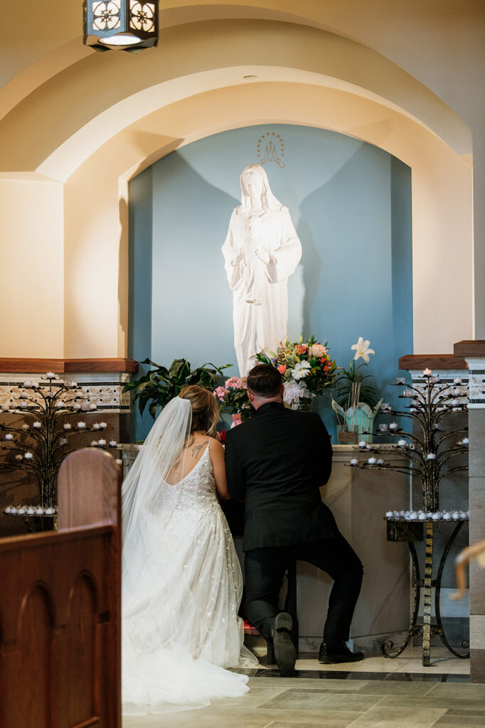 Catholic wedding ceremony at St. Pius X Catholic Church in Granger, Indiana