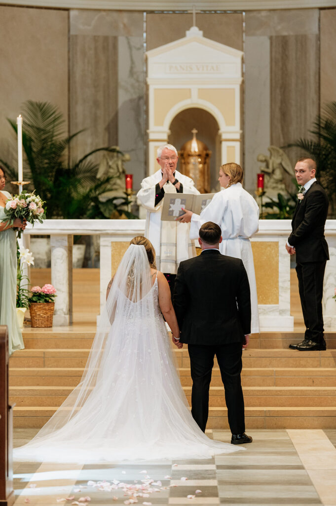 Catholic wedding ceremony at St. Pius X Catholic Church in Granger, Indiana