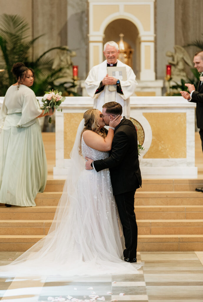 Catholic wedding ceremony at St. Pius X Catholic Church in Granger, Indiana