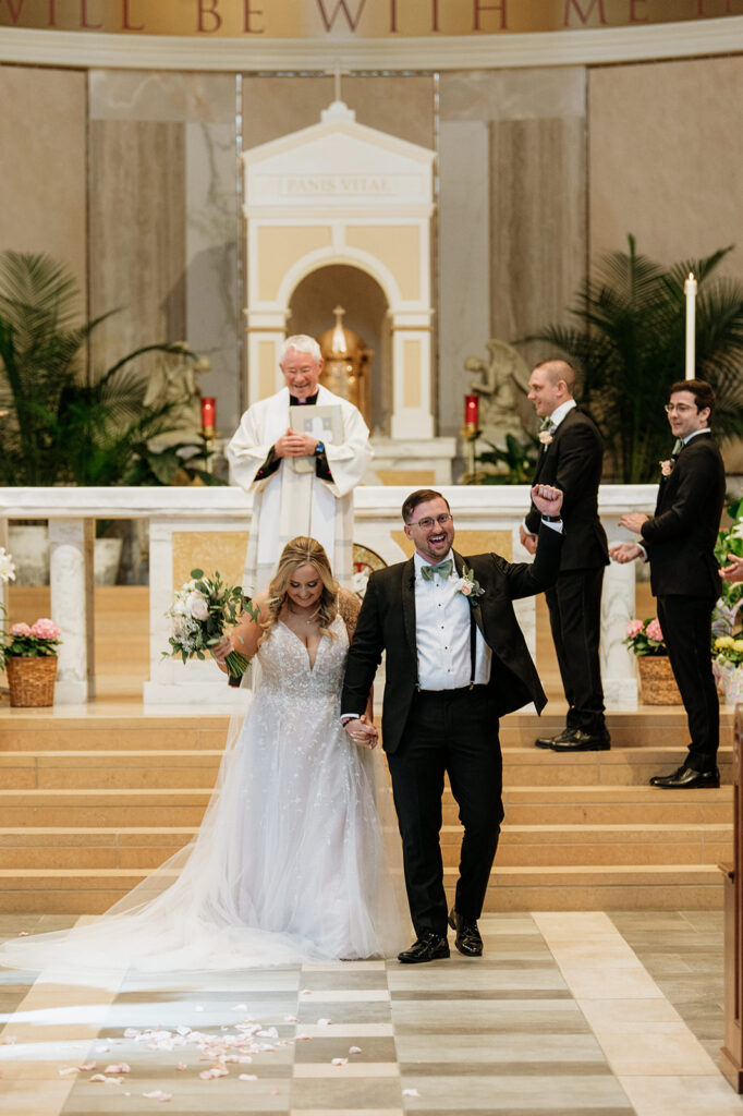 Catholic wedding ceremony at St. Pius X Catholic Church in Granger, Indiana