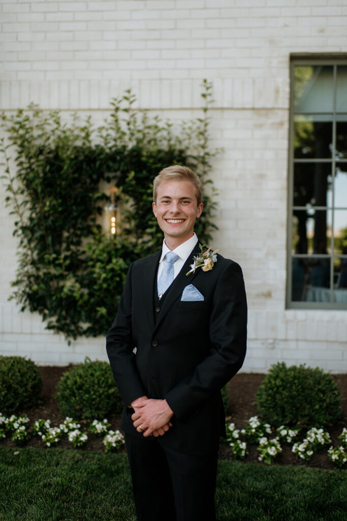 Outdoor grooms portraits from a Ritz Charles Carmel, Indiana wedding