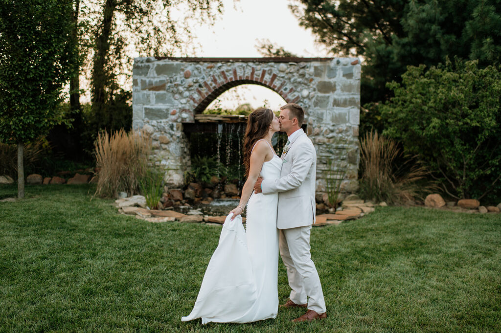 Bride and grooms outdoor portraits from their Empeiria 110 wedding in Rochester, Indiana