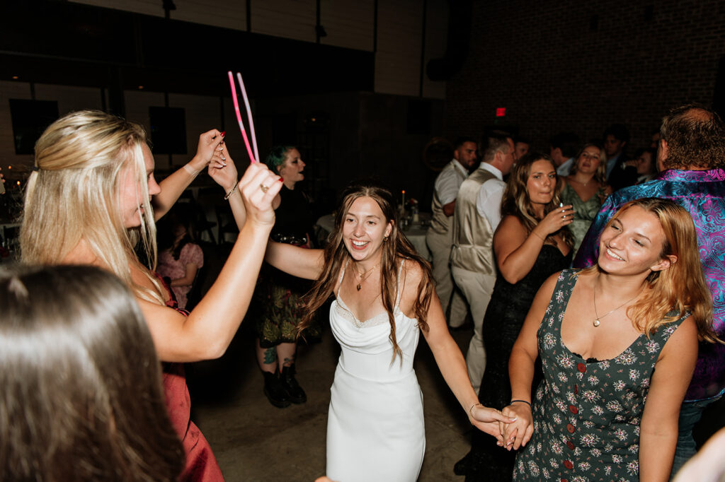 Bride dancing during reception