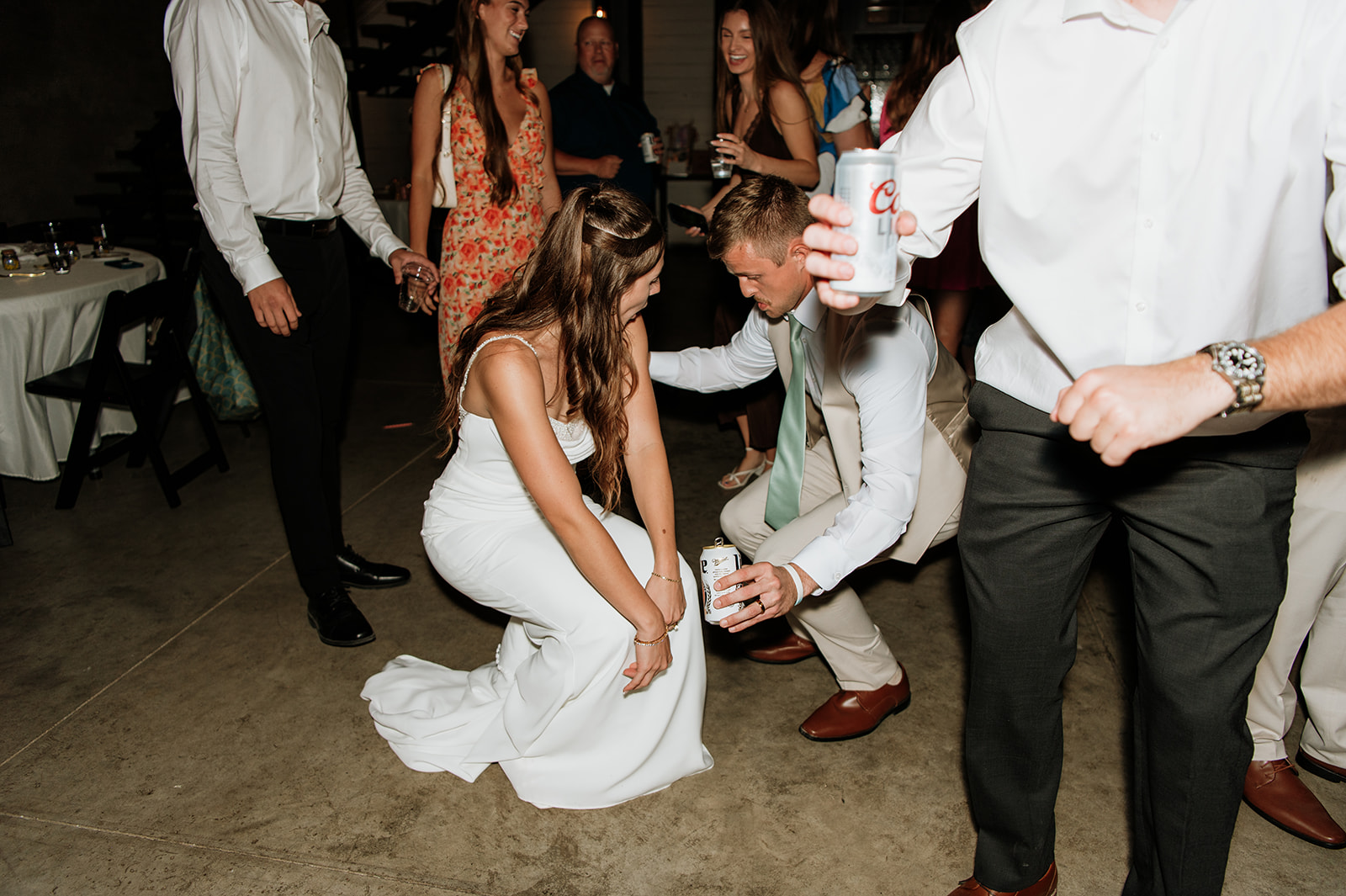 Bride and groom dancing during their wedding reception