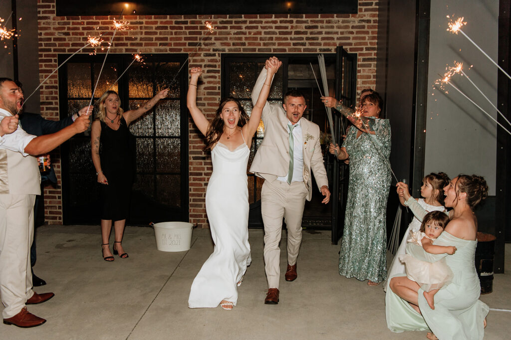 A sparkler wedding exit