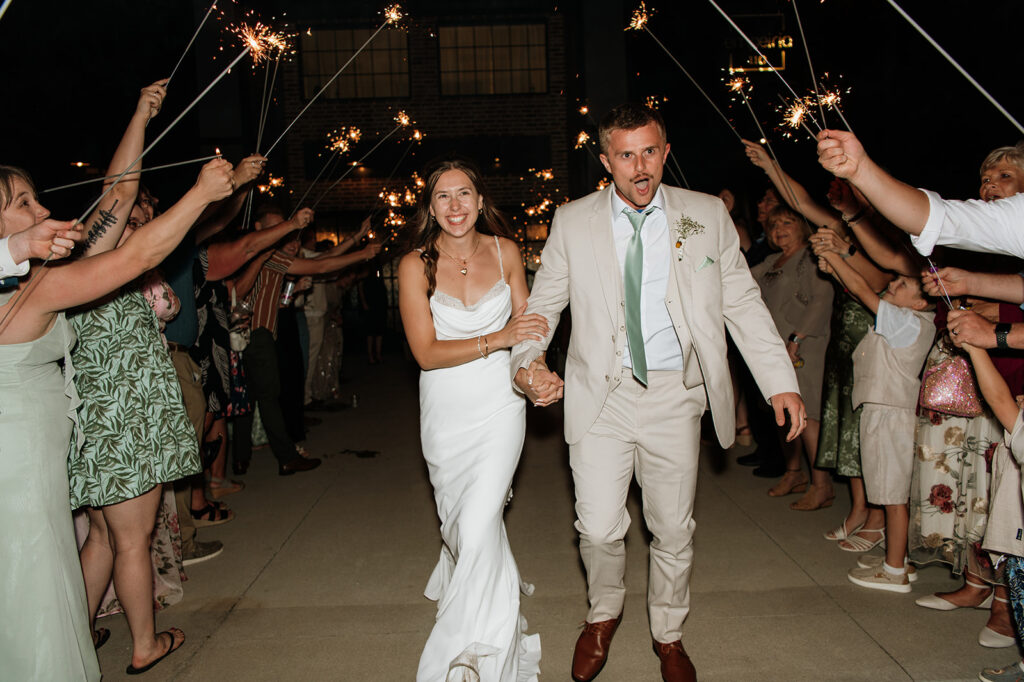 A sparkler wedding exit