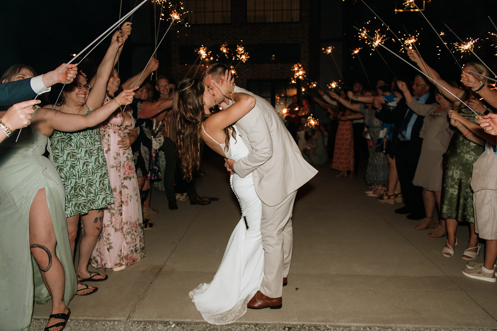 A sparkler wedding exit