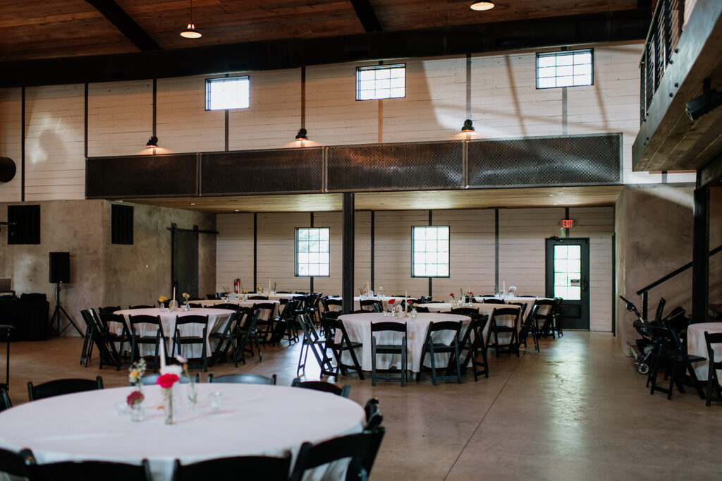 An indoor Empeiria 110 wedding reception in Rochester, Indiana