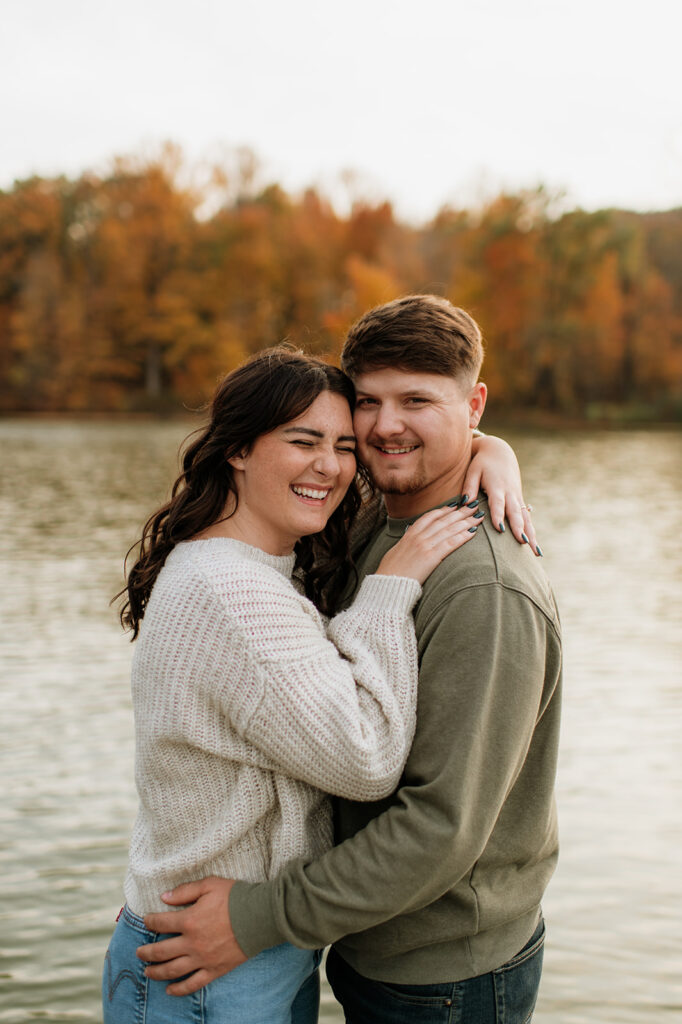 Couples Northern Indiana engagement photos at Worster Lake