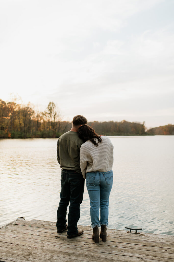 Couple admiring the lake