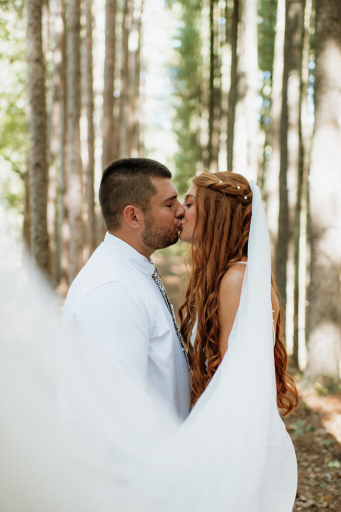 Fall backyard wedding portraits in Culver, Indiana