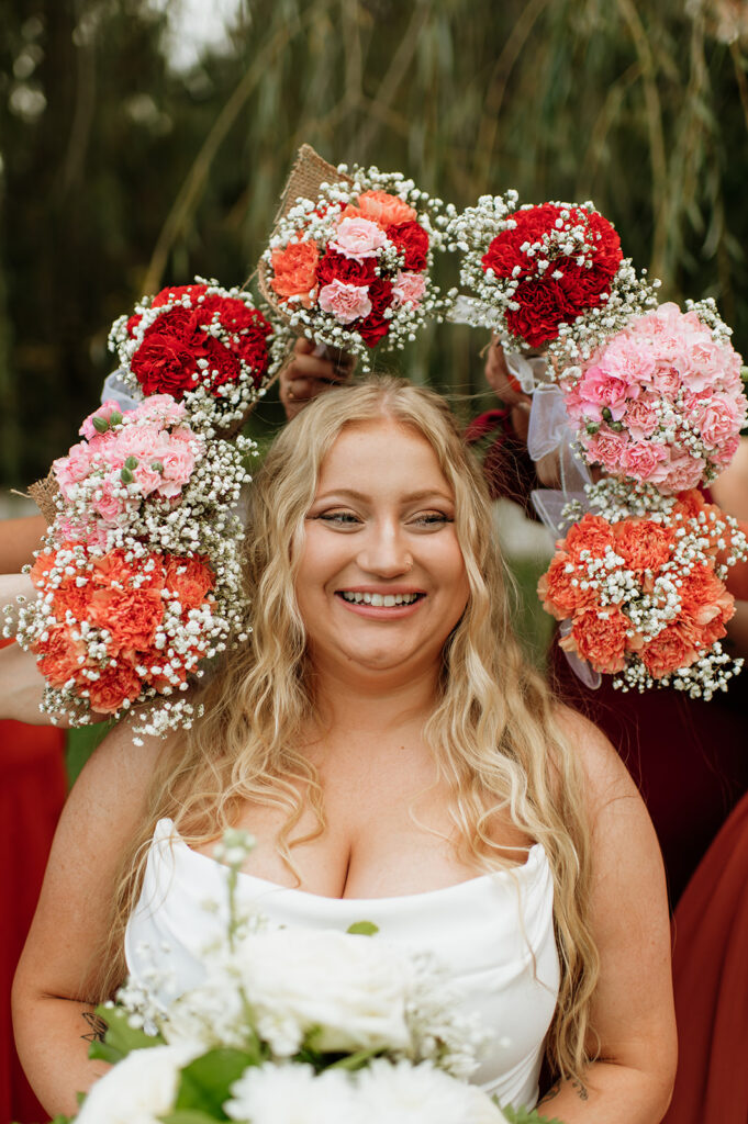 Outdoor bridal portraits from a Willow Acres wedding in Middletown, Indiana