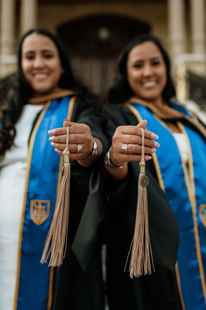 Women posing for their Northern Indiana graduation photos