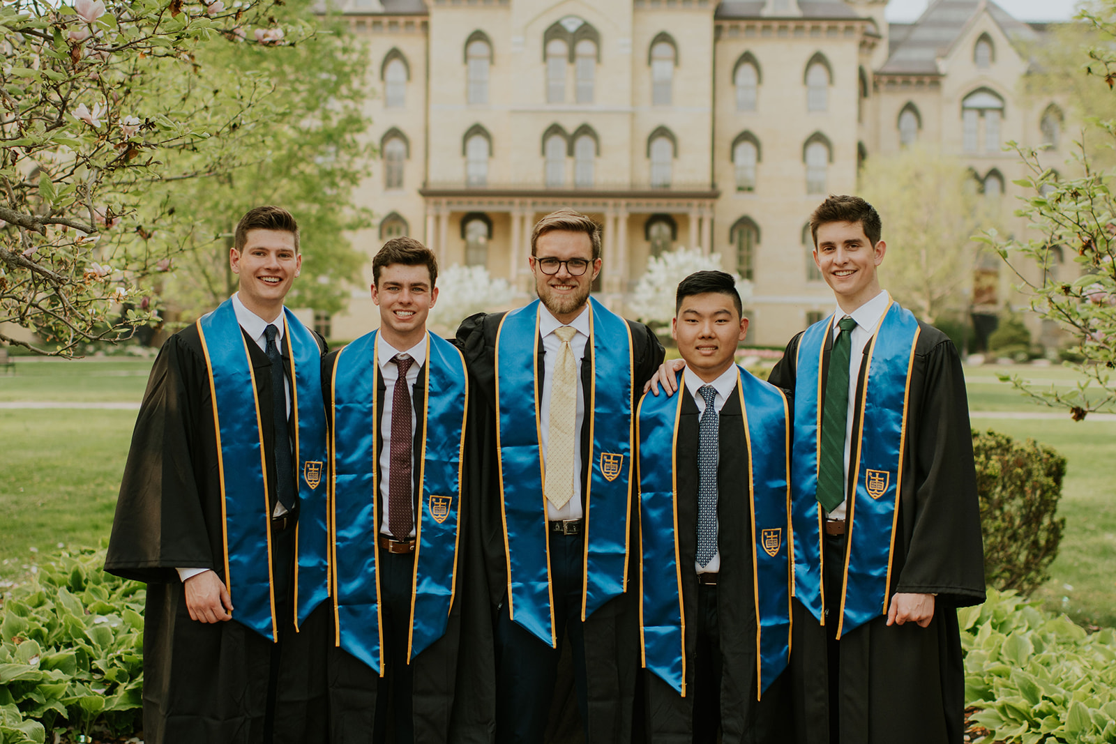 Group of men posing for their Northern Indiana graduation photos