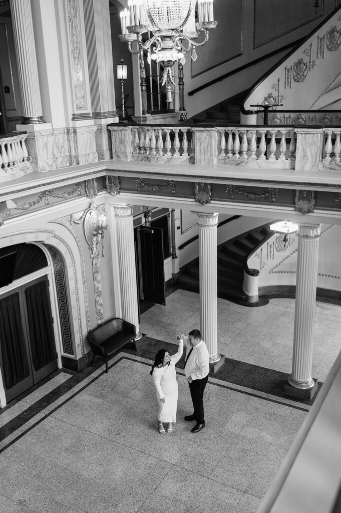 Couple dancing at The Morris Performing Arts Center