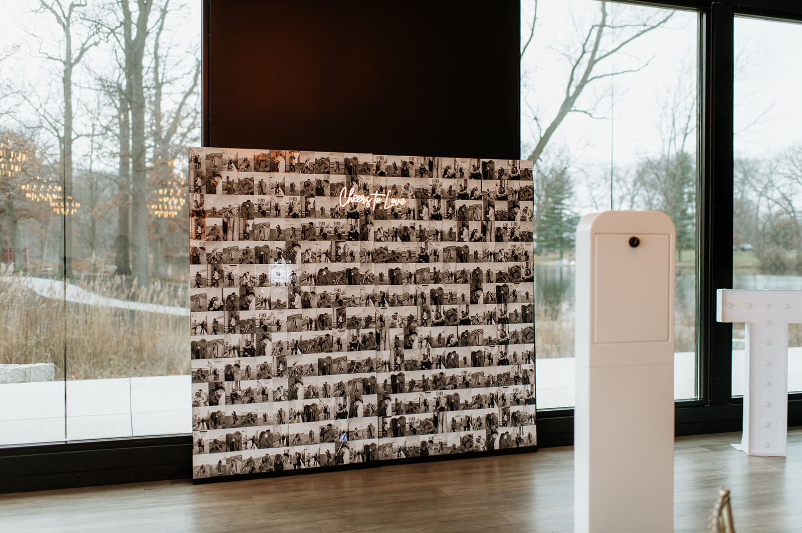 Wedding reception photo backdrop