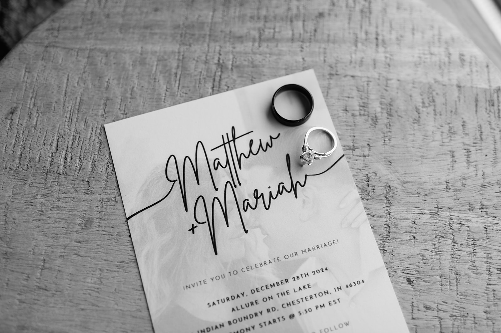 Wedding invitation for Matthew and Mariah Strong