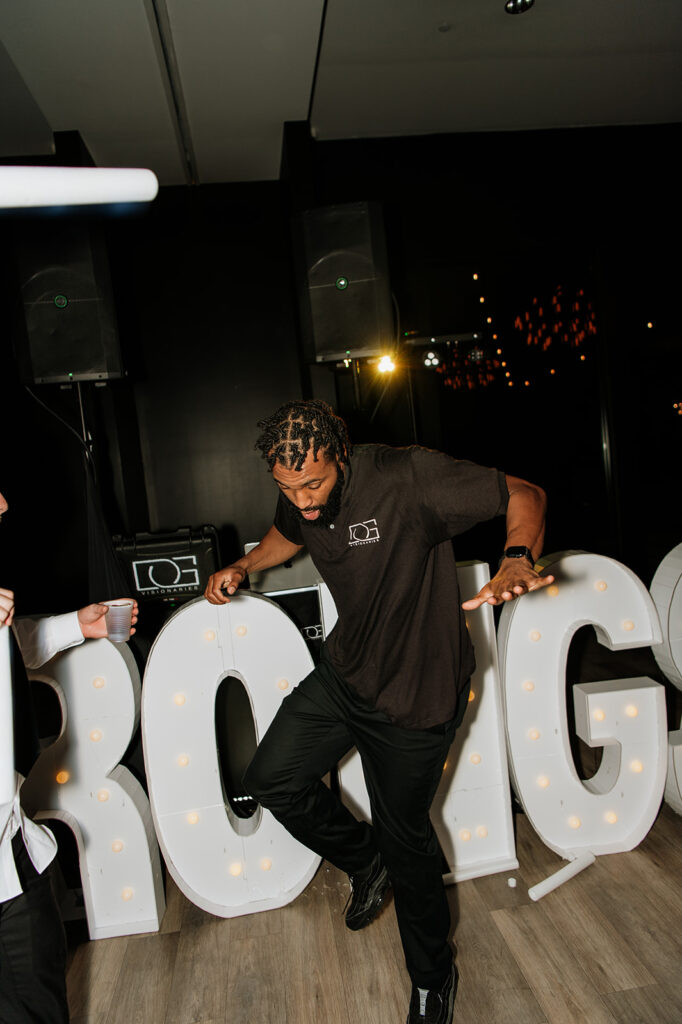 DJ dancing during the reception