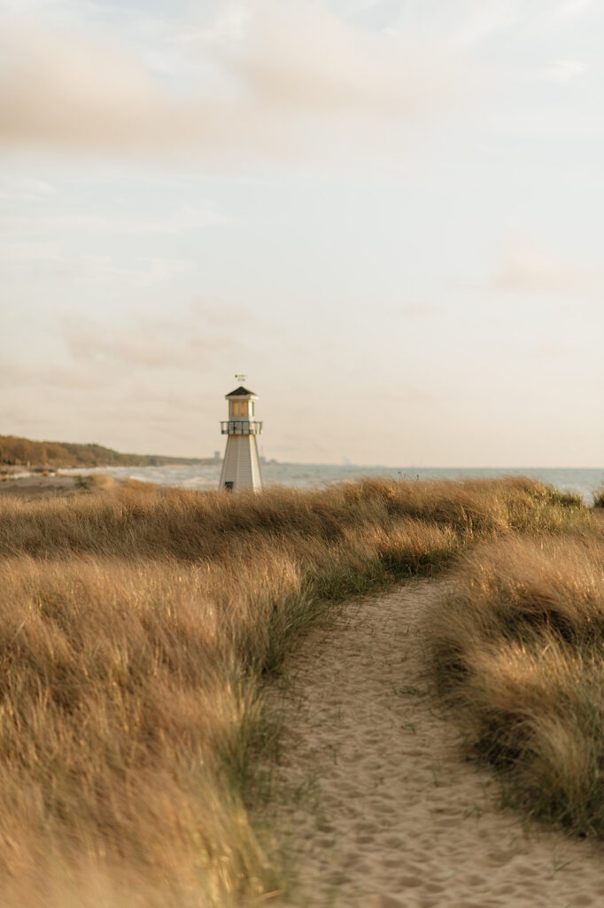 The lighthouse at New Buffalo Beach in Southwest Michigan