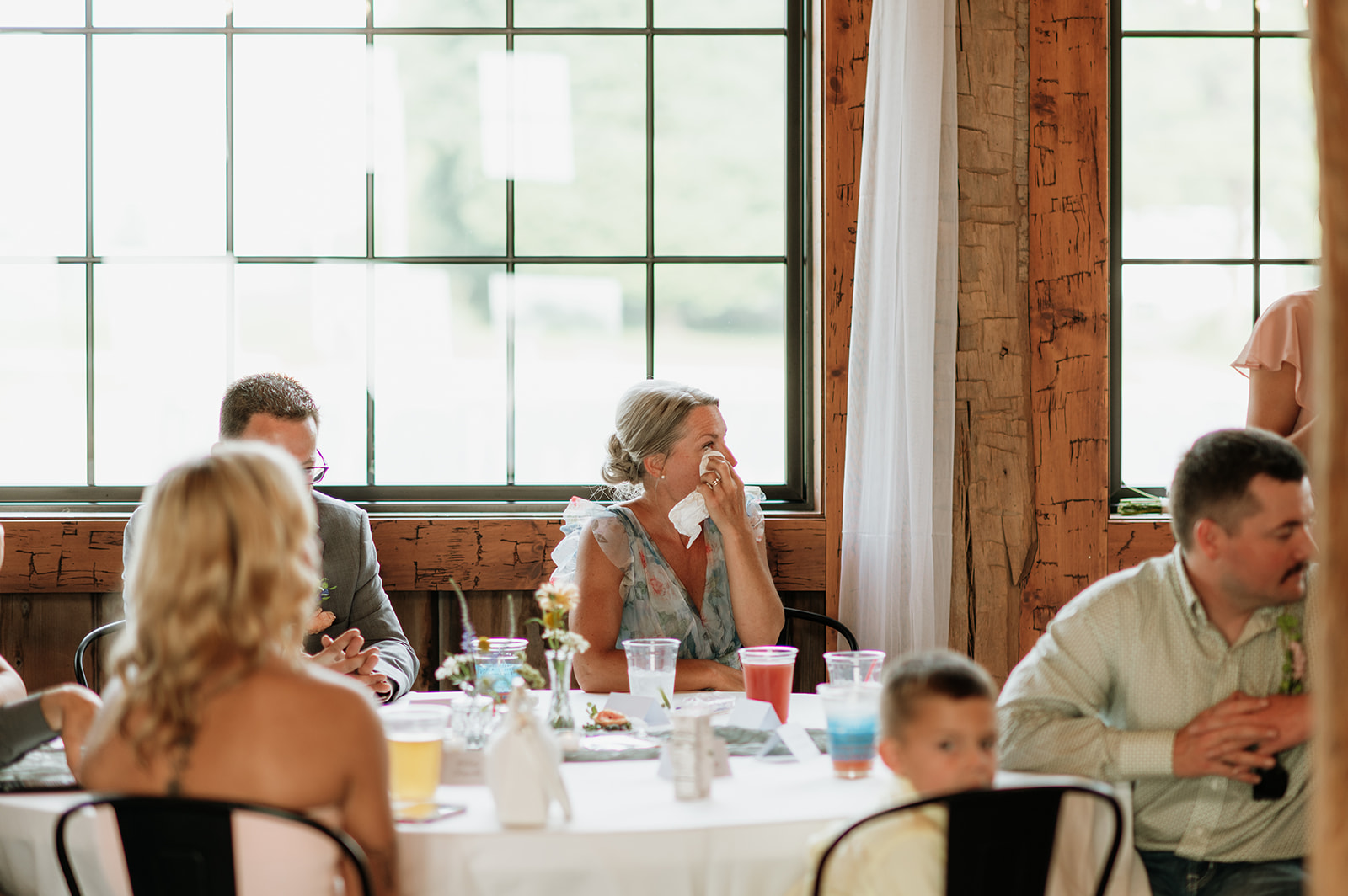 Mother of the bride getting emotional during speeches
