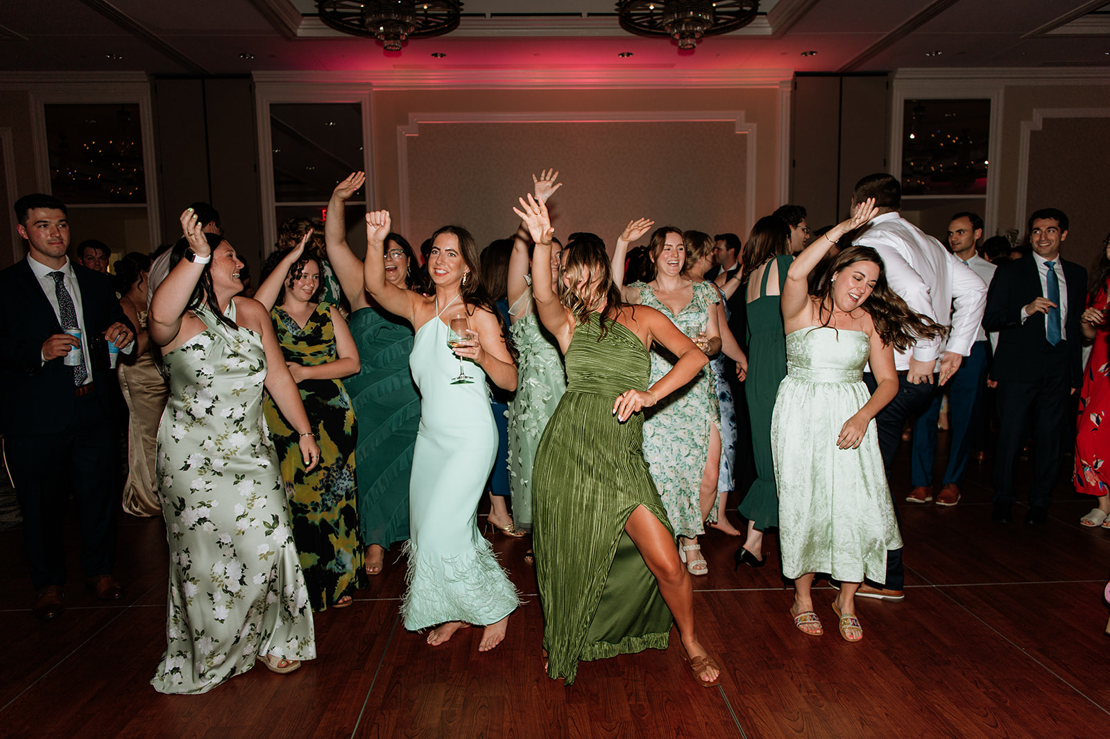 Guests dancing during the reception