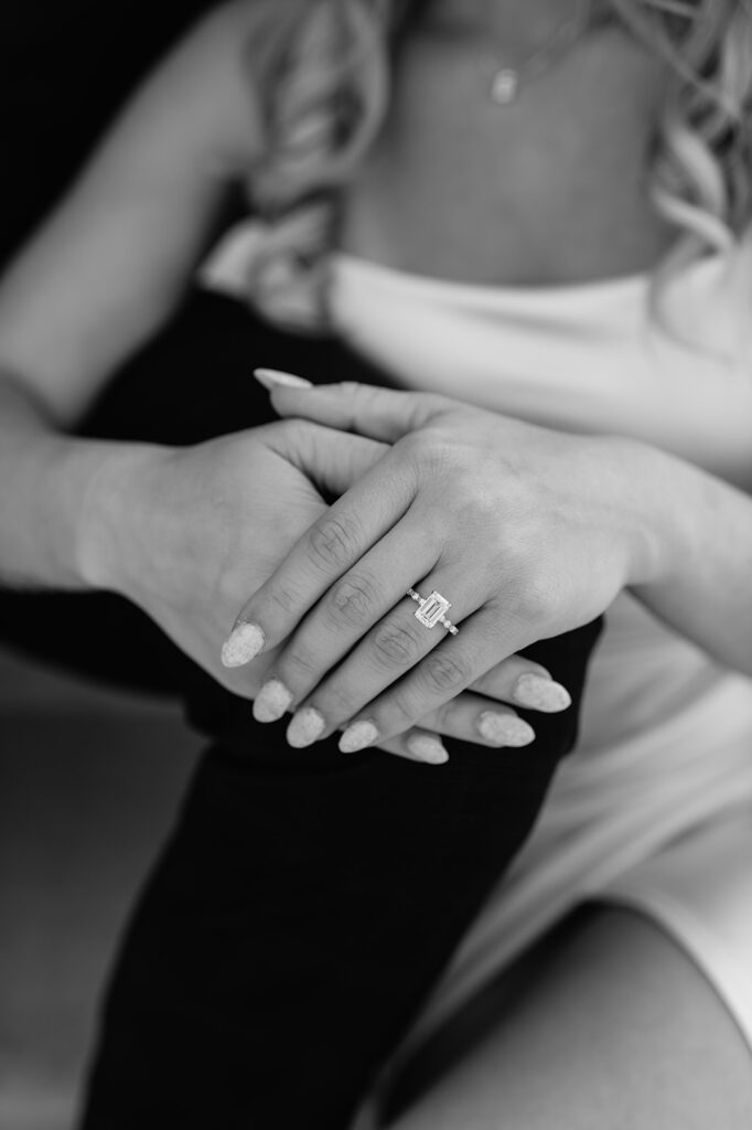 Close-up of engagement ring 