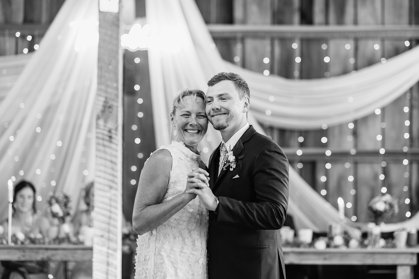 Groom sharing a first dance with his mother