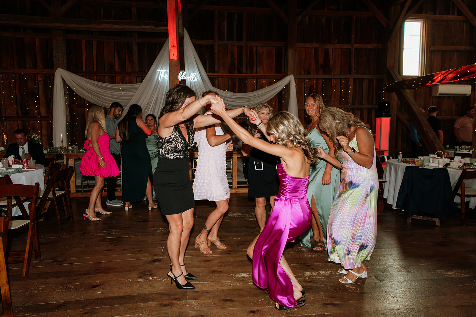 Guests dancing during the reception