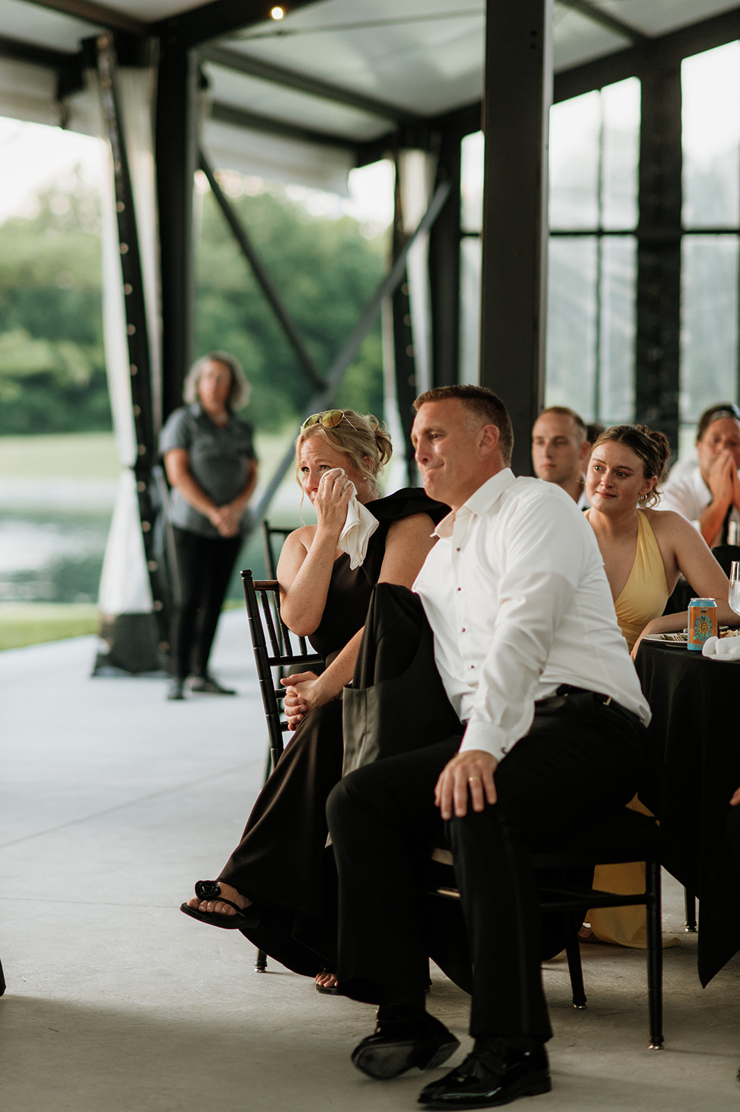 Parents of the bride getting emotional during speeches