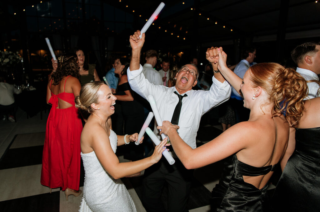 Guests dancing during a Clubhouse Venue wedding reception