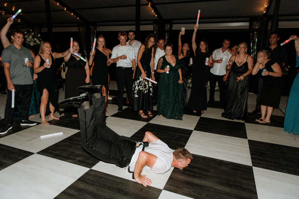 Father of the bride doing the worm