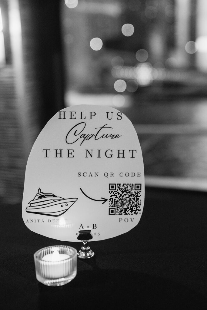 Wedding decor on the Anita Dee ll from a Chicago yacht wedding after-party.