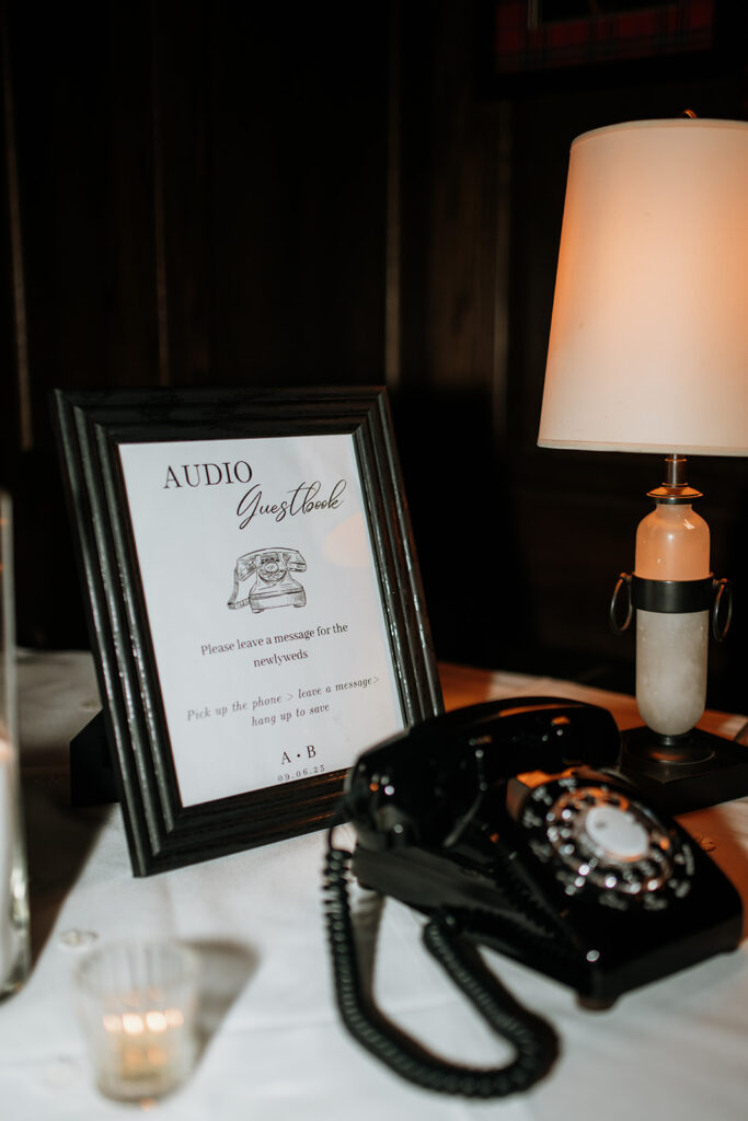 Audio guestbook set up from a Tortoise Supper Club wedding cocktail hour.